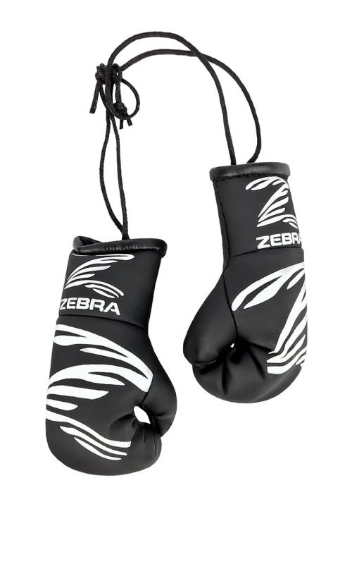 Mini Boxhandschuhe, ZEBRA, schwarz