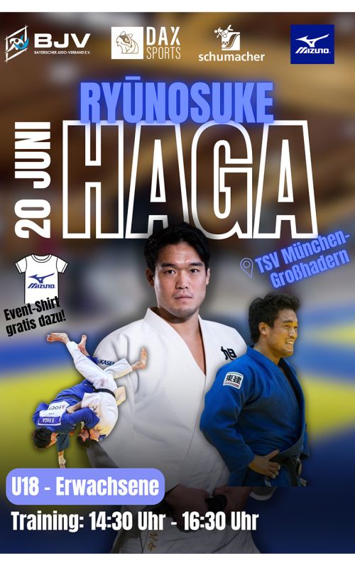 *U18-Erwachsene* Eintrittskarte Judolehrgang / Ryunosuke Haga