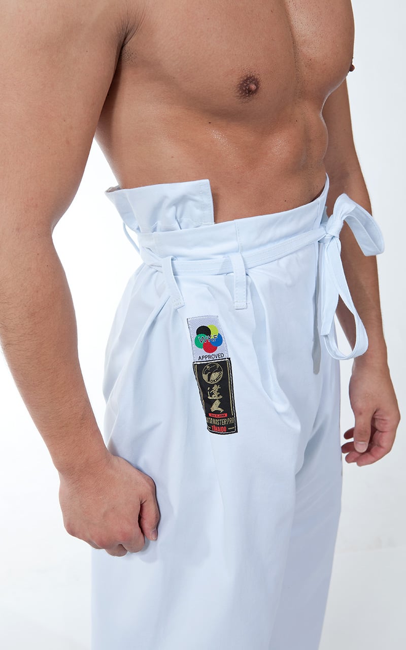 Heavy Weight 14oz Karate Gi Pants - Traditional Tie Waist Martial Arts Training Trousers In Black